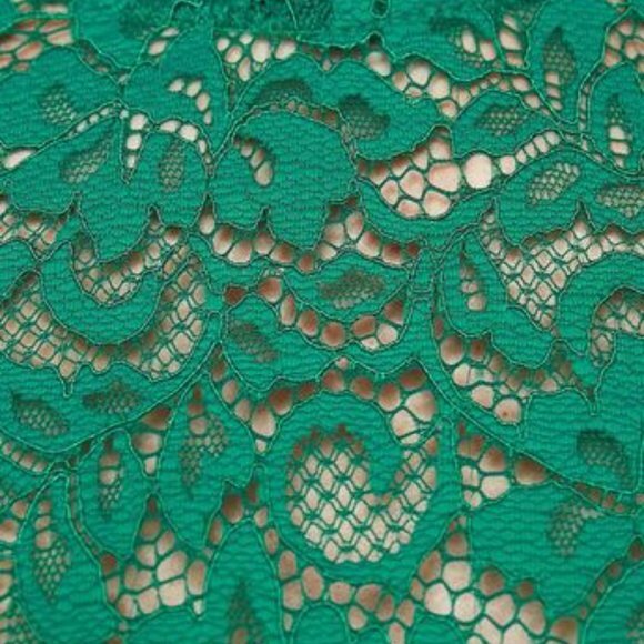 ZARA green lace flower Pattern lined dress XS - Picture 8 of 12